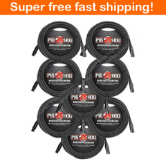 8 Pack Pig Hog PHM30 XLR High Performance 8mm Microphone Cable, 30 Ft – New