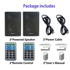 Pair STARAUDIO PA Audio Speaker Powered Karaoke Bluetooth DJ Speakers US Seller