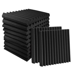 12-96PCS Acoustic Wall Panels Studio Sound Noise Proofing Insulation Foam Yellow