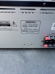 Onkyo M-5100 Discrete Output Stage / Stereo Power Amplifier 8 Ohms 110w Per Chan