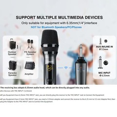 2.4G UHF Wireless Microphone Rechargeable MIicrophone Dual Handheld Microphone