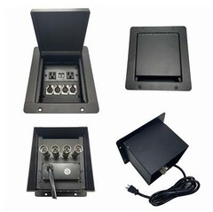 PROCRAFT MINI GAP LID FEED-THRU RECESSED Stage Pocket/Floor Box w/ 1) WIRED AC 4