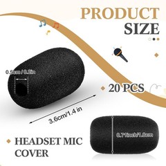 Mini Size Headset Windscreen Microphone Foam Cover Small Lapel Mic Sponge Pop…