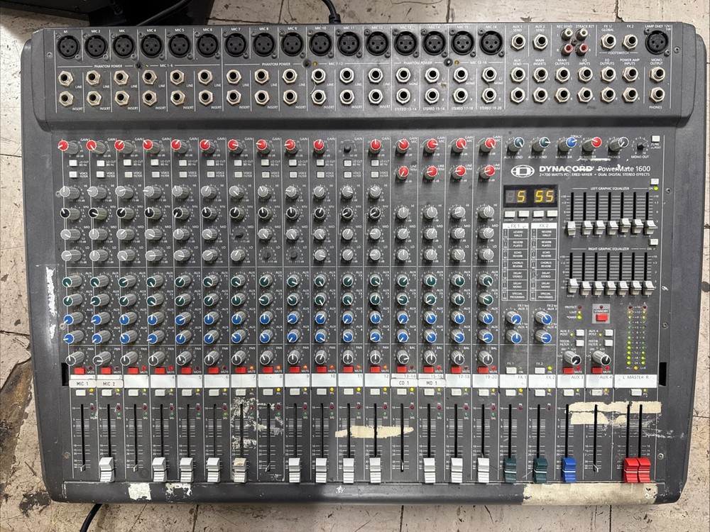 Dynacord Powermate 1600 2×700 Watts Powered Mixer Dual Digital Stereo Effects