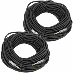 Seismic Audio NEW PAIR 100 Foot 1/4″ Speaker Cables Cords Wires PA/DJ