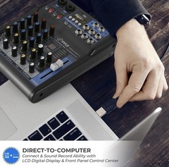 Pyle Professional Audio Mixer Sound Board Console System Interface 4 Channel…