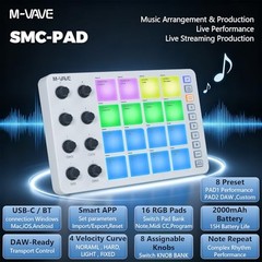 SK12 SMC-PAD MIDI Controller with 16 Drum Pads, 8 Assignable Knobs, Note