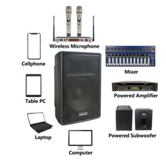 15″ Powered Active PA Speaker TWS Stage KTV Karaoke Audio Bluetooth DJs Speaker