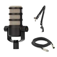 Rode PodMic Dynamic Podcast Microphone with Rode PSA1+ Boom Arm, XLR Cable