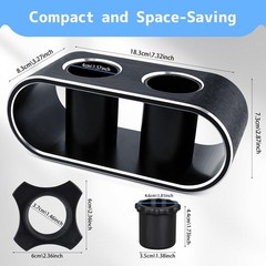 Black Aluminum Alloy Desktop Microphone Storage Holder Tabletop Mic Organizer