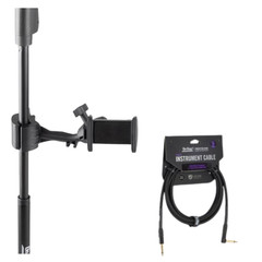 Mic Stand Smartphone Holder + Production Grade IC Right Angle XLR Cable Bundle
