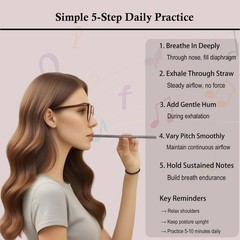 Singing Straw Vocal Trainer Kit – 4 Metal Straws SOVT Tool with Cleaning Brus…
