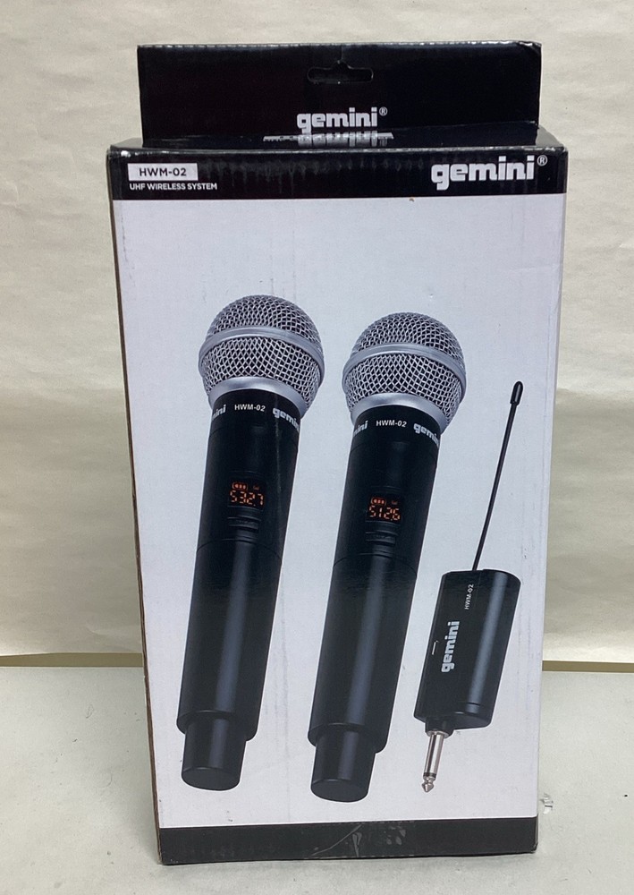 Gemini HWM02 UHF Wireless Microphone Dynamic System w/ USB Rechargeable Receiver