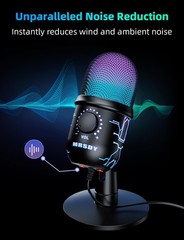 Gaming Microphone, USB Computer Microphone for PC, Mac, PS4/5, Condenser Podc…