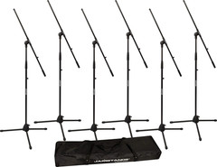 Jamstands MCFB6PK 6-Pack Tripod Mic Stand Bundle for Bands & Studios
