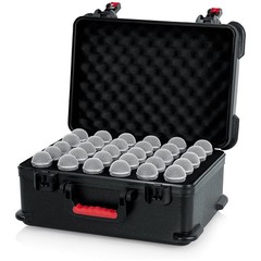Gator Cases ATA Molded Polyethylene Case with Foam Drops for 30 Wired Microphone
