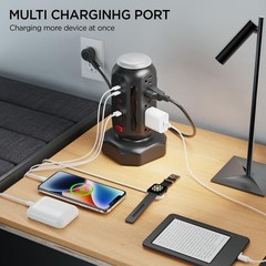 Multiple Outlets Surge Protector, PD 30W Fast Charging Power Strip Tower with…