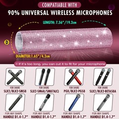 Eye-Catching Pink Microphone Sleeve with Rhinestones – Easy to Use & Protects