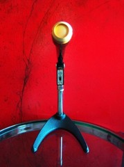 Vintage 1960s Calectro Q4-154 Dynamic microphone w stand Olson Lafayette Midland