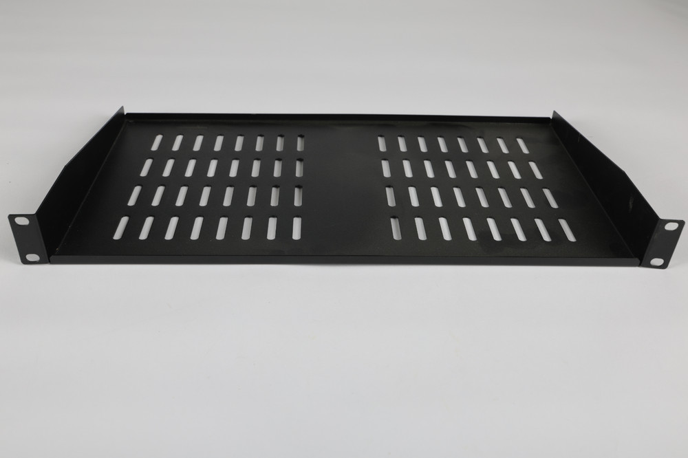 19in Heavy Duty Rack Mount Shelf 1U – 17 gauge steel – Black powder coated – NEW