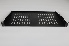 19in Heavy Duty Rack Mount Shelf 1U – 17 gauge steel – Black powder coated – NEW