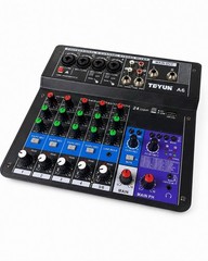 TEYUN A6 6-Channel Stereo Mixer DSP Phantom Power 24-bit/48kHz