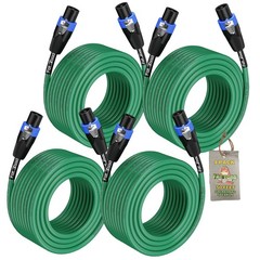 Speakon Wires 50FT (4x BUNDLE) DJ Speaker Cables | Studio Sound Stage PA Cords