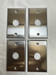 (4) Four Single Gang Blank Wall Plate One XLR Male or Female „D“ Stainless Steel