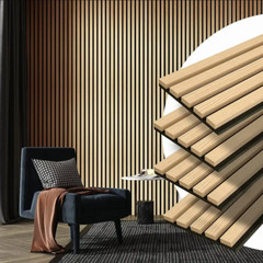 WALL Wood Slat Acoustic Panels，Sound Absorbing Decor Panels 94.5″X 12″