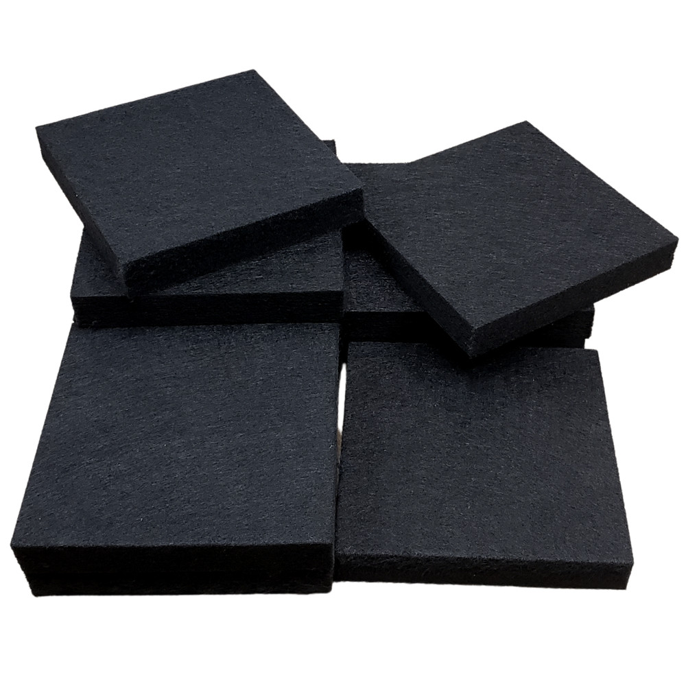 Polyester Acoustic Blocks Black NEW 3D Decorative Wall Art Peel & Stick 24pk