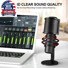 Condenser Microphone Pop Filter Metal Mesh Foam Streaming Media Recording Microp