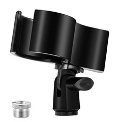 Large Microphone Clip for Mics with Outer Diameter 1.26″ to 2.3″ 1 Pack black