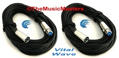 (2) Pack 30ft XLR Microphone Audio Cable M-F Mic Amp Powered Speaker Wire VWLTW