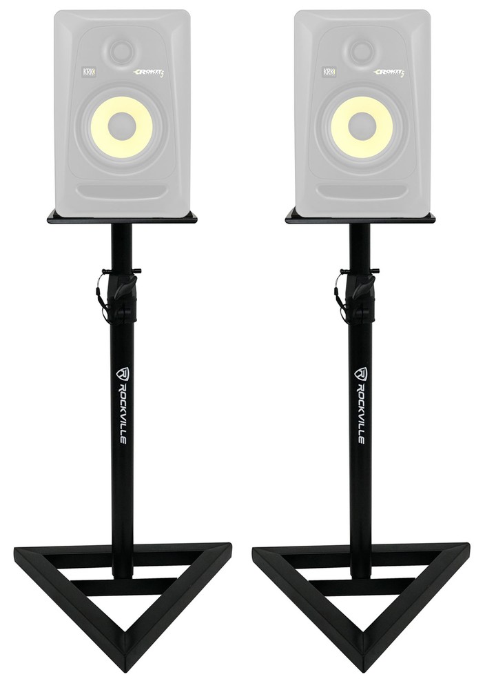 2 Rockville Adjustable Studio Monitor Speaker Stands For KRK ROKIT 5 G3 Monitors
