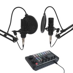 Professional Podcast Equipment Bundle Microphone Live Sound Card Audio Condenser