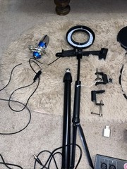 Harbinger Lvl Podcast Lot Microphones Tonor Stands Cords Filters