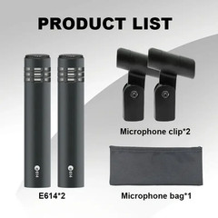 1 Pair E614 Supercardioid Condenser Microphones MultiPurpose Instrument Mic for