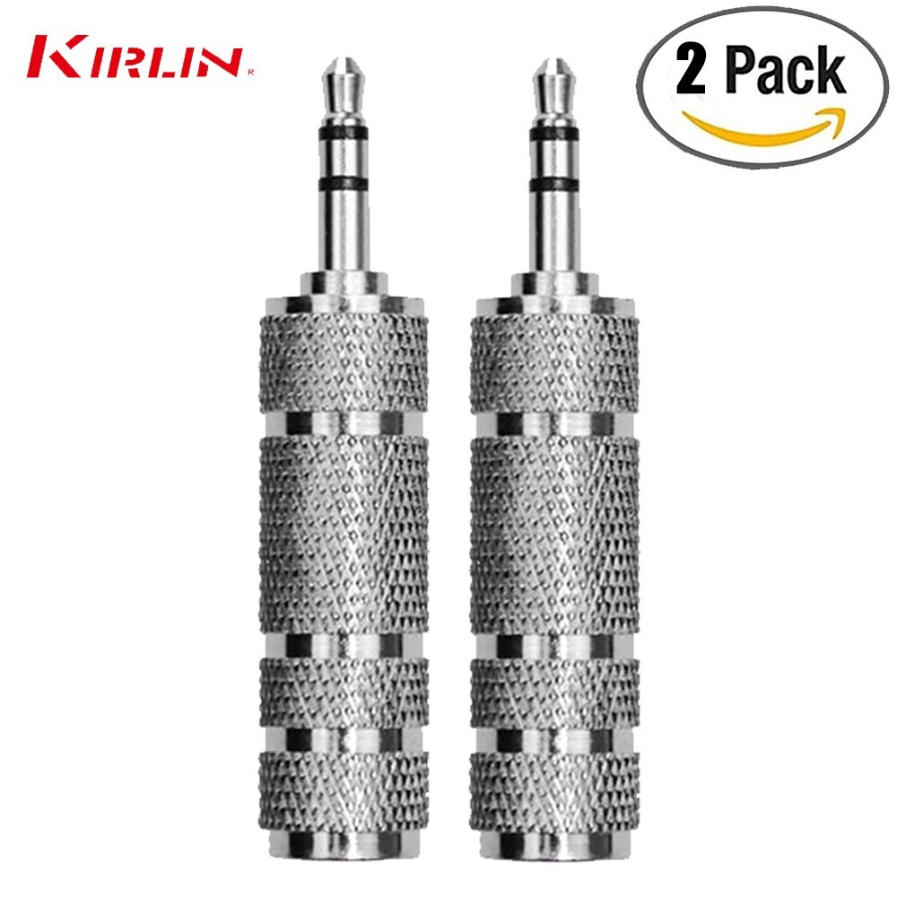 2-PACK Kirlin 3.5mm TRS Male to 1/4″ TRS Female Headphone Audio Adapter 2621X2P