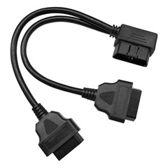 ZIMISI Right Angle OBD2 Splitter, 16 Pin 1 Male to 2 Female OBD2 Black