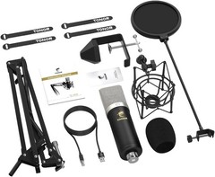 TONOR Condenser Microphone 192kHz/24Bit, USB Cardioid Computer Mic Kit with…