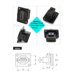 Panel Mount D Type USb3.0/2.0 Hdmi Female-Female Metal Connector Jack Socket
