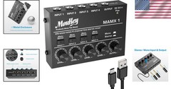 Mini Audio Mixer 4 Channel Stereo Low Noise Sub-Mixing for Small Venues