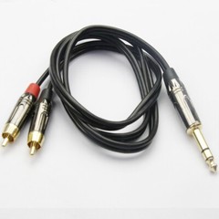 TRS 1/4″ (6.35mm) Stereo Male to Dual RCA Male Stereo Breakout Splitter Y Cable