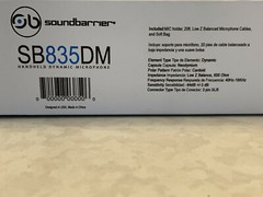 NEW SoundBarrier SB835DM Dynamic Cardioid Vocal Hand-held Microphone 3-Pin XLR
