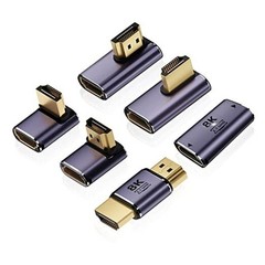 8K HDMI 2.1 Adapter (6 Pack), Up&Down, Left&Right 90 Degree and 270 Degree
