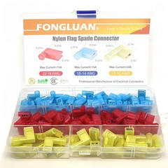 100pcs Nylon Flag Spade Female Insulated Terminals 24-10 Gauge Quick…