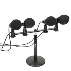Mic Mount Bar for 1-4 Mics, 5/8″ Thread, Fits Most Stands & Boom Arms