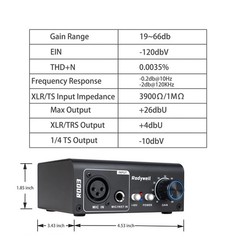 2026 Upgraded RO03 Mic Preamp, 120db EIN Ultral Low Noise , for Dynamic & Con…