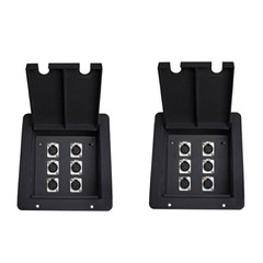 2 Elite Core Recessed Audio Stage Floor Box w/ 6 Female 3pin XLR Mic Connectors