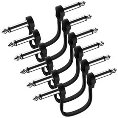 Professional 6 Pack 6 Inch Guitar Patch Cables, Noise Free and 6 Inch, Black